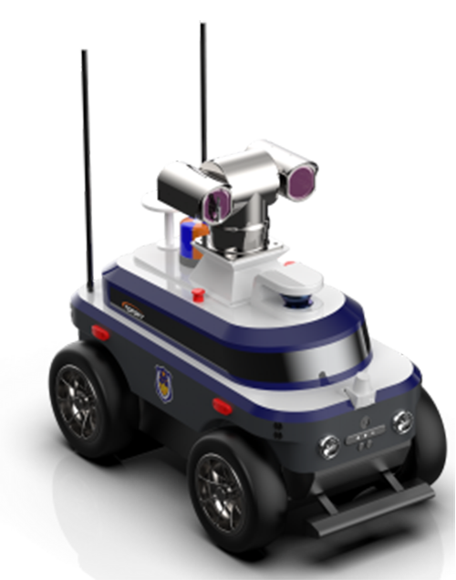 警用巡邏安防機(jī)器人 （第1代，集成環(huán)境感知+動(dòng)態(tài)決策+行為控制和報(bào)警裝置+自主感知+自主行走）